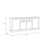 Corona 4 Door 2 Drawer Sideboard in Artisan Oak