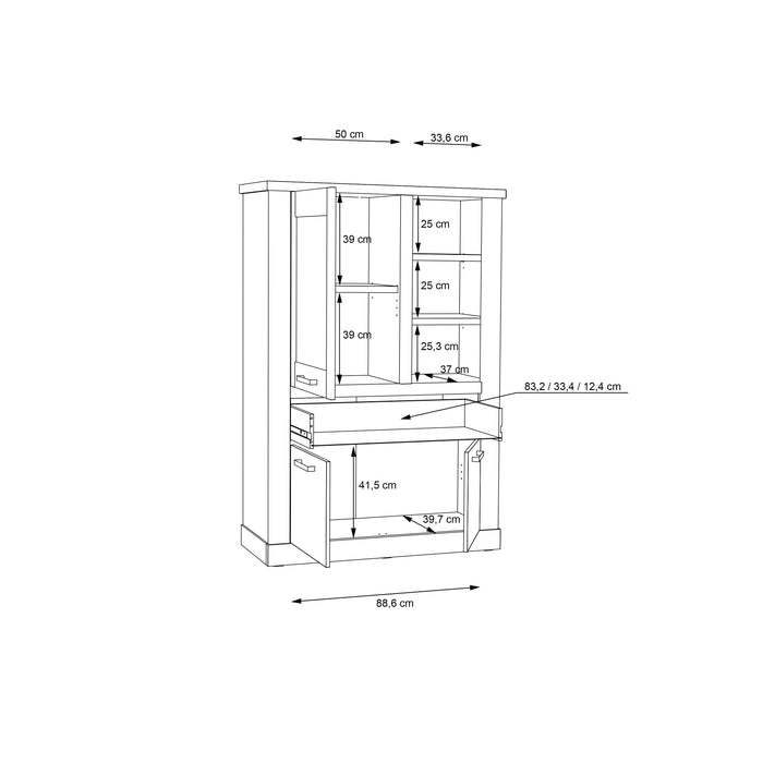 Corona Display Cabinet in Artisan Oak