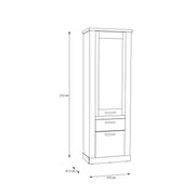 Corona Narrow Display Cabinet in Artisan Oak