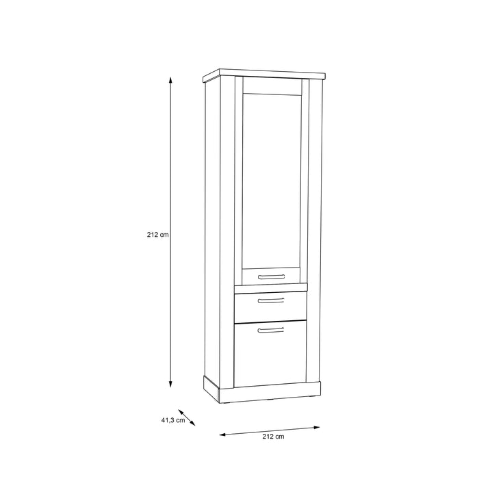 Corona Narrow Display Cabinet in Artisan Oak
