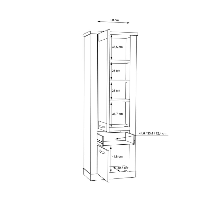 Corona Narrow Display Cabinet in Artisan Oak