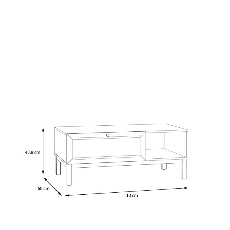 Wensley 1 Drawer Coffee Table in Light Grey and Oak