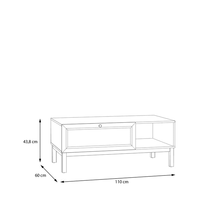 Wensley 1 Drawer Coffee Table in Light Grey and Oak