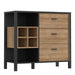 High Rock 3 Drawer Display Chest in Matt Black/Riviera Oak