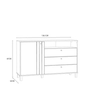 Grafton 1 Door 3 Drawer Chest In Cream and Oak