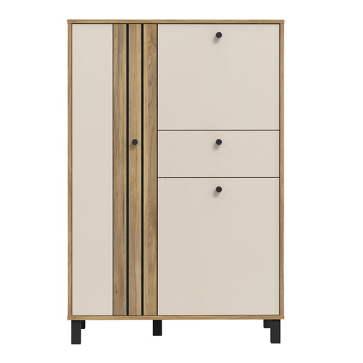 Grafton 3 Door 1 Drawer Cabinet In Cream and Oak