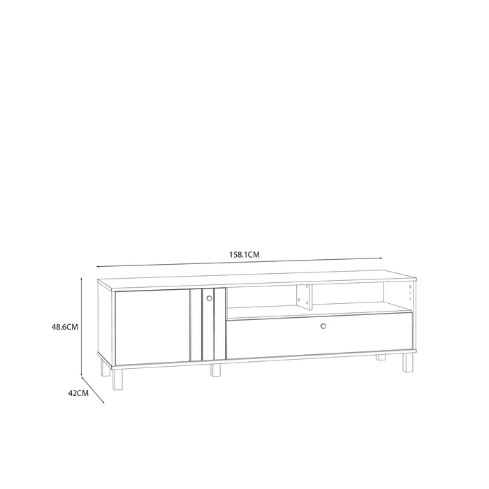 Grafton TV Unit n Cream and Oak