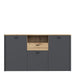 Klara 3 Door 1 Drawer Chest in Grey and Oak