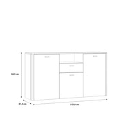 Klara 3 Door 1 Drawer Chest in Grey and Oak
