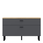 Klara TV Unit with 1 Drawer 1 Flip Door in Grey and Oak