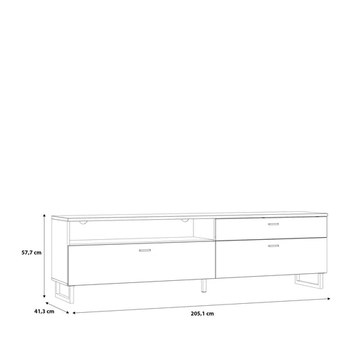 Klara TV Unit with 1 Drawer 2 Flip Doors in Grey and Oak inc LED Lighting