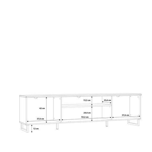 Klara TV Unit with 2 Drawers 1 Flip Door in Grey and Oak