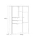 Klara Display Cabinet with 2 Door 2 Drawers and 1 Glass Door in Grey and Oak