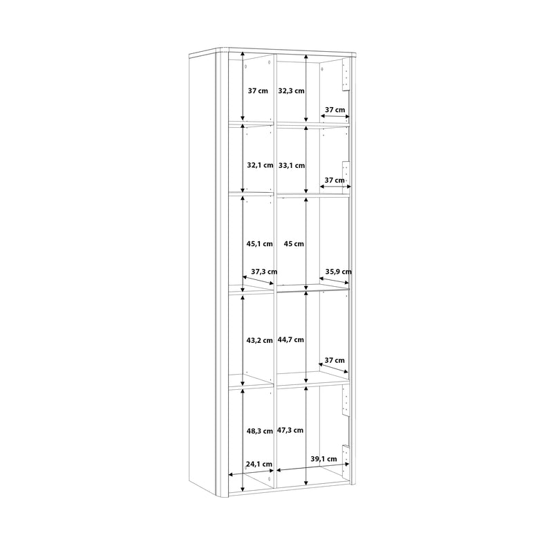 Klara Display Cabinet with 1 Door  and 1 Glass Door in Grey and Oak