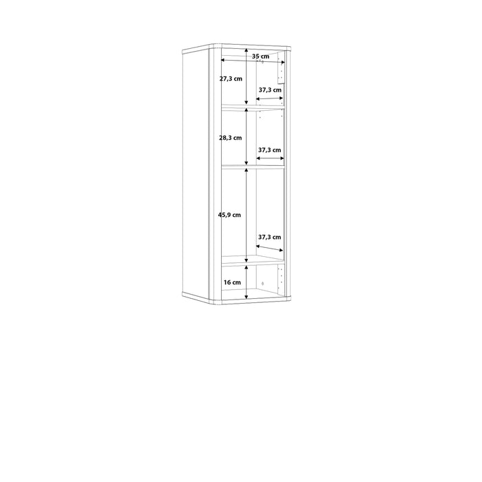 Klara Display Cabinet with 1 Glass Door in Grey and Oak inc LED Lighting