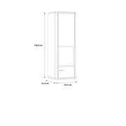 Klara Display Cabinet with 1 Glass Door in Grey and Oak