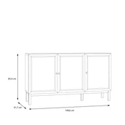 Wensley 3 Door 1 Drawer Sideboard in Light Grey and Oak
