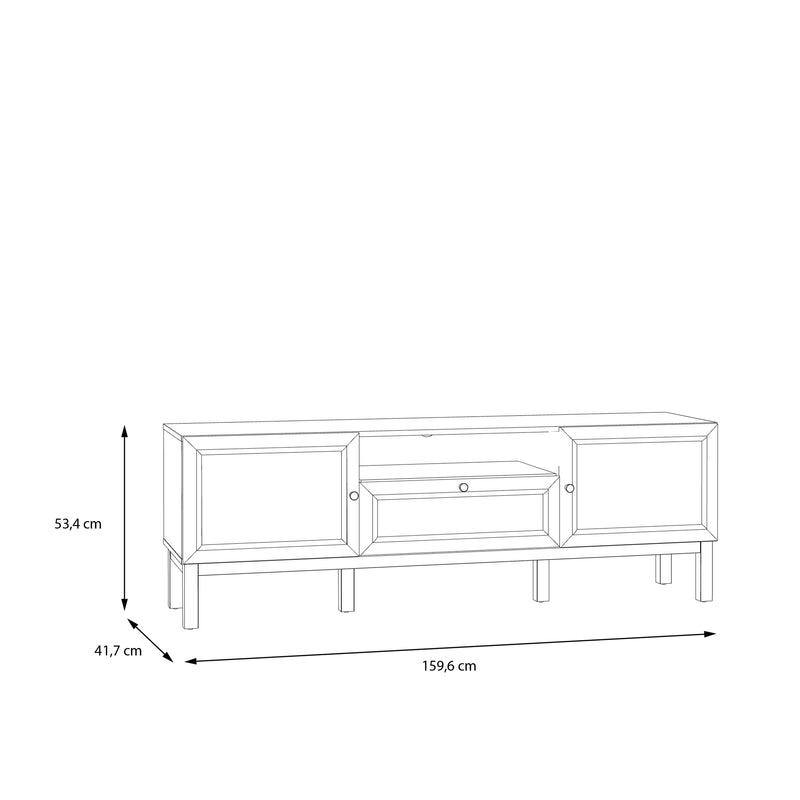 Wensley 2 Door 1 Drawer TV Unit in Light Grey and Oak inc LED Lighting