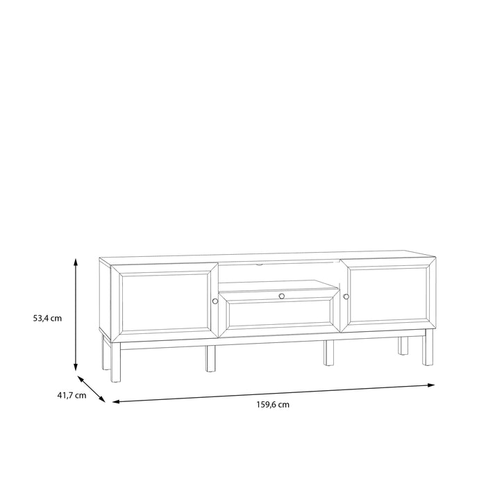 Wensley 2 Door 1 Drawer TV Unit in Light Grey and Oak inc LED Lighting