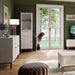 Wensley Display Cabinet with 1 Door 1 Drawer and  1 Glass Door in Light Grey and Oak inc LED Lighting