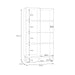 Wensley Display Cabinet with 1 Door and  1 Glass Door in Light Grey and Oak