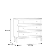 Wensley 3 Drawer Chest in Light Grey and Oak