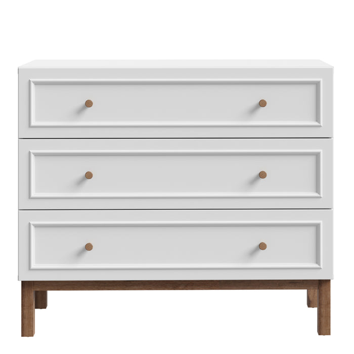 Wensley 3 Drawer Chest in Light Grey and Oak