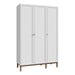 Wensley 3 Door Wardrobe in Light Grey and Oak
