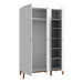 Wensley 3 Door Wardrobe in Light Grey and Oak