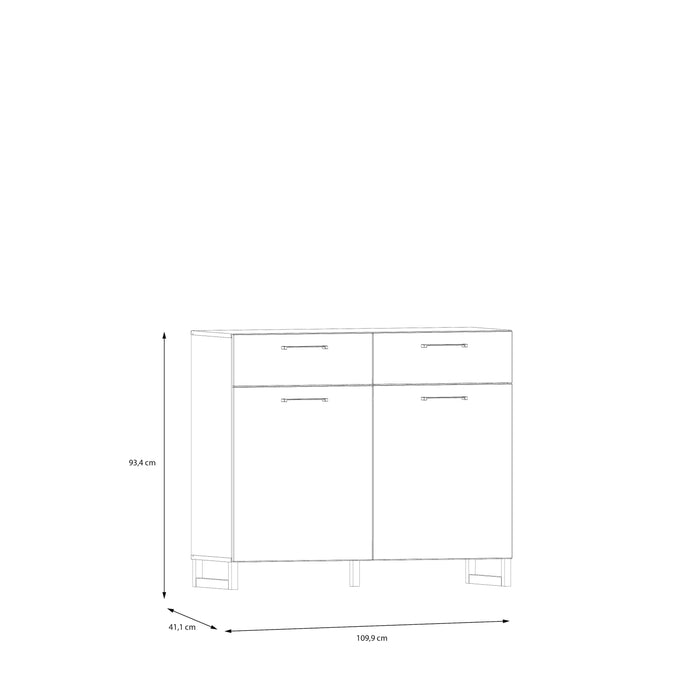 Sali 2 Door  2 Drawer Chest in Sage Green