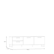 Sali 2 Door 2 Drawer TV Unit in Sage Green