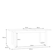 Wensley Dining Table in Light Grey and Oak