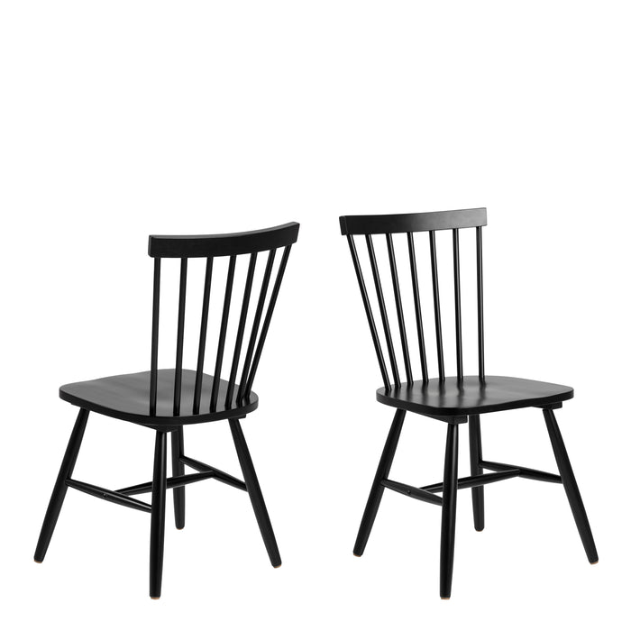 Kenley Extending Dining Table in Oak 45-90cm Included 4 Riano Dining Chairs in Black