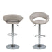 Plump Light Grey Swivel Bar Stool with Open Back