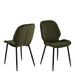 Nagano Round Dining Table in Oak Included 4 Femke Dining Chair in Olive Green