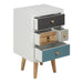 Thais White Shabby Chic Multi Coloured Bedside with 4 Drawers