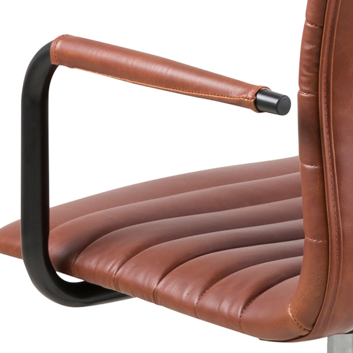 Winslow Swivel Desk Chair With Adjustable Height Function in Vintage Brandy