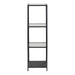 Seaford Narrow Black Metal Bookcase with 3 Glass Shelves