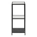 Seaford Narrow Black Metal Bookcase with 2 Glass Shelves