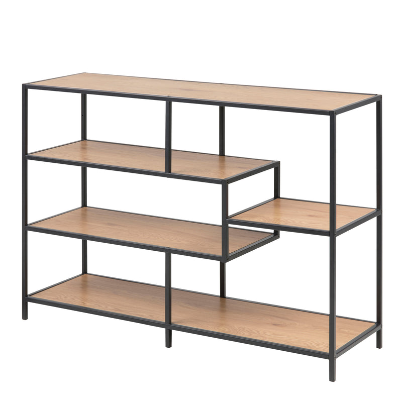 Seaford Wide Metal Bookcase with 4 Shelves