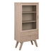A-Line Display Cabinet with 2 Drawers and 2 Shelves in White Oak 