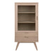 A-Line Display Cabinet with 2 Drawers and 2 Shelves in White Oak 