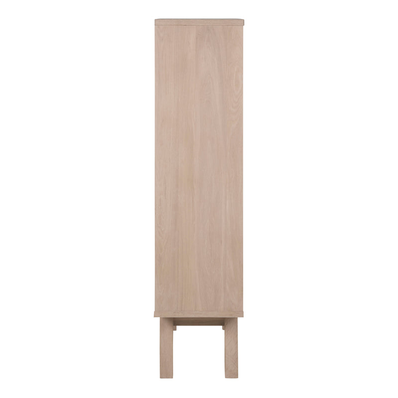 A-Line Display Cabinet with 2 Drawers and 2 Shelves in White Oak