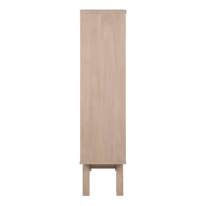 A-Line Display Cabinet with 2 Drawers and 2 Shelves in White Oak 