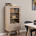 A-Line Display Cabinet with 2 Drawers and 2 Shelves in White Oak 