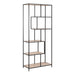 Seaford Tall Black Metal Bookcase with 5 Sonoma Oak Shelves