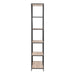 Seaford Tall Black Metal Bookcase with 5 Sonoma Oak Shelves