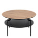 Goldington Round Coffee Table with Oak Top & Black Legs