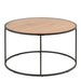 Seaford Black Metal Round Coffee Table with Oak Top