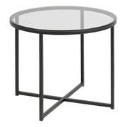 Cross Round Metal Side Table with Top